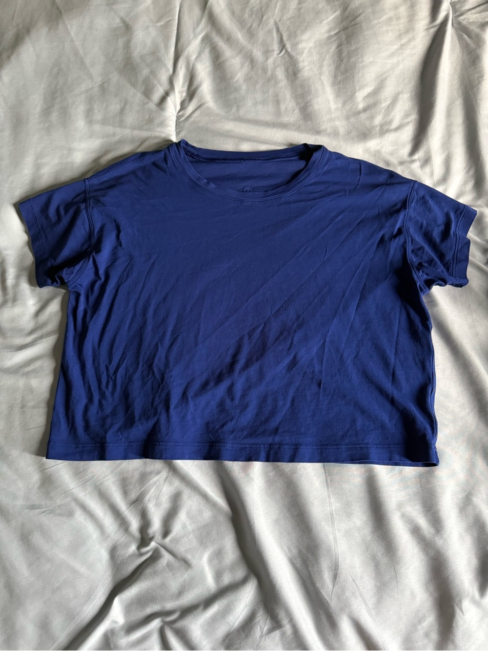 lululemon athletica Deep Blue Short Sleeve Crop Tee